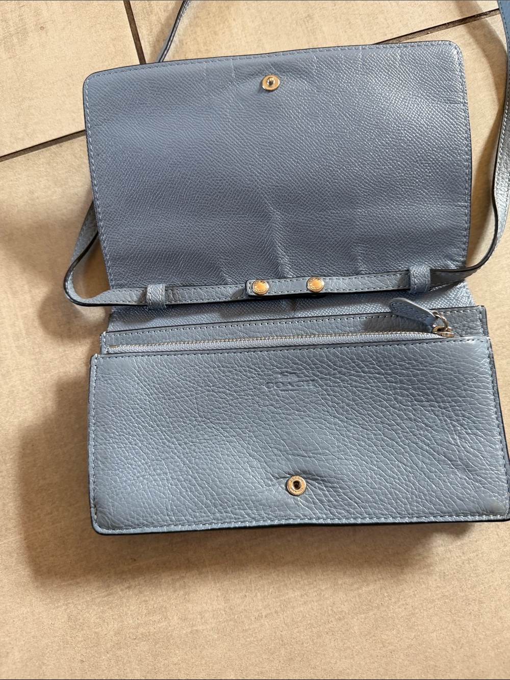 Coach Pebbled Leather Crossbody in Blue - Picture 3 of 6